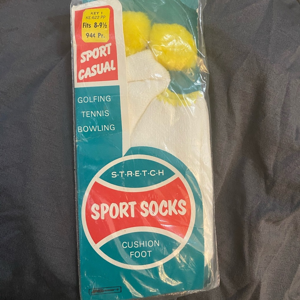 Vintage Pom Pom Sport Socks.